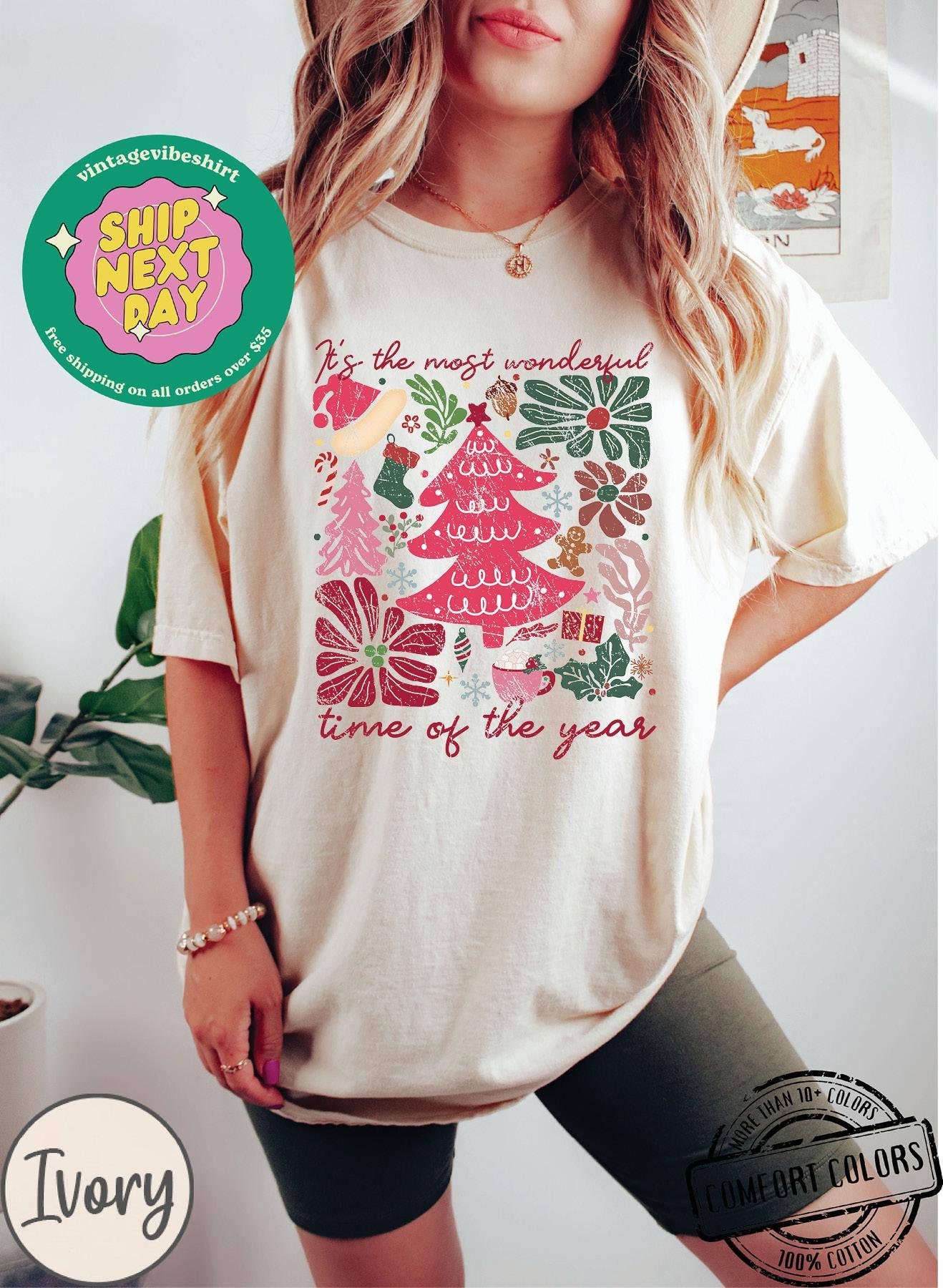 Retro Christmas Shirt Most Wonderful Time Tee Unisex T-shirt, Sweatshirt, Hoodie, Long Sleeve Tee - T-Shirt, Sweatshirt, Hoodie