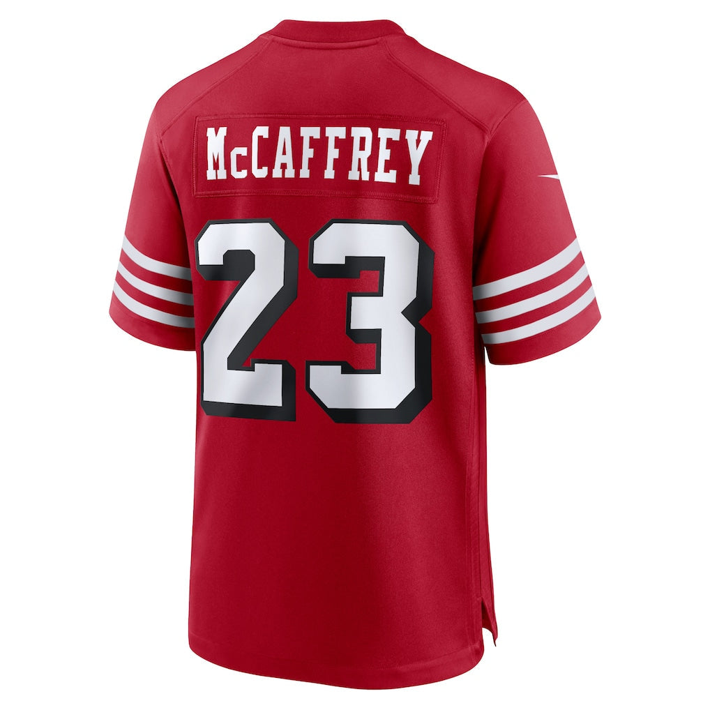 SF.49ers #23 Christian McCaffrey Scarlet Alternate Game Player Jersey football jersey product view 1