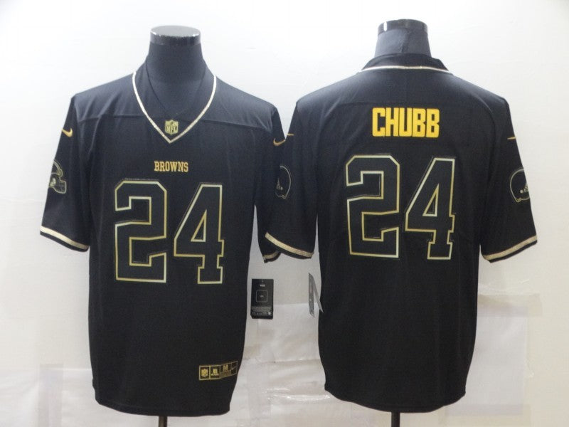 Men's Cleveland Browns Nick Chubb #24 Black Game Player Jersey1 football jersey product view 1