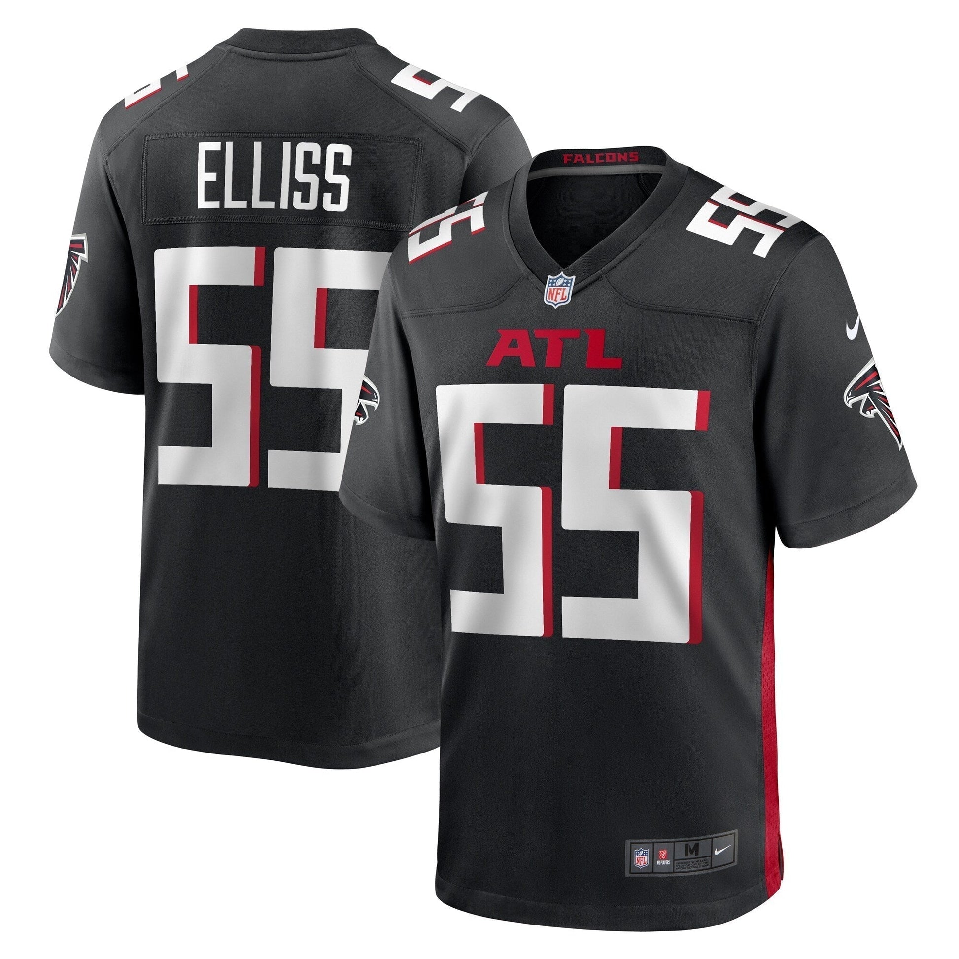 Kaden Elliss Atlanta Falcons Game Jersey - Black football jersey product view 1
