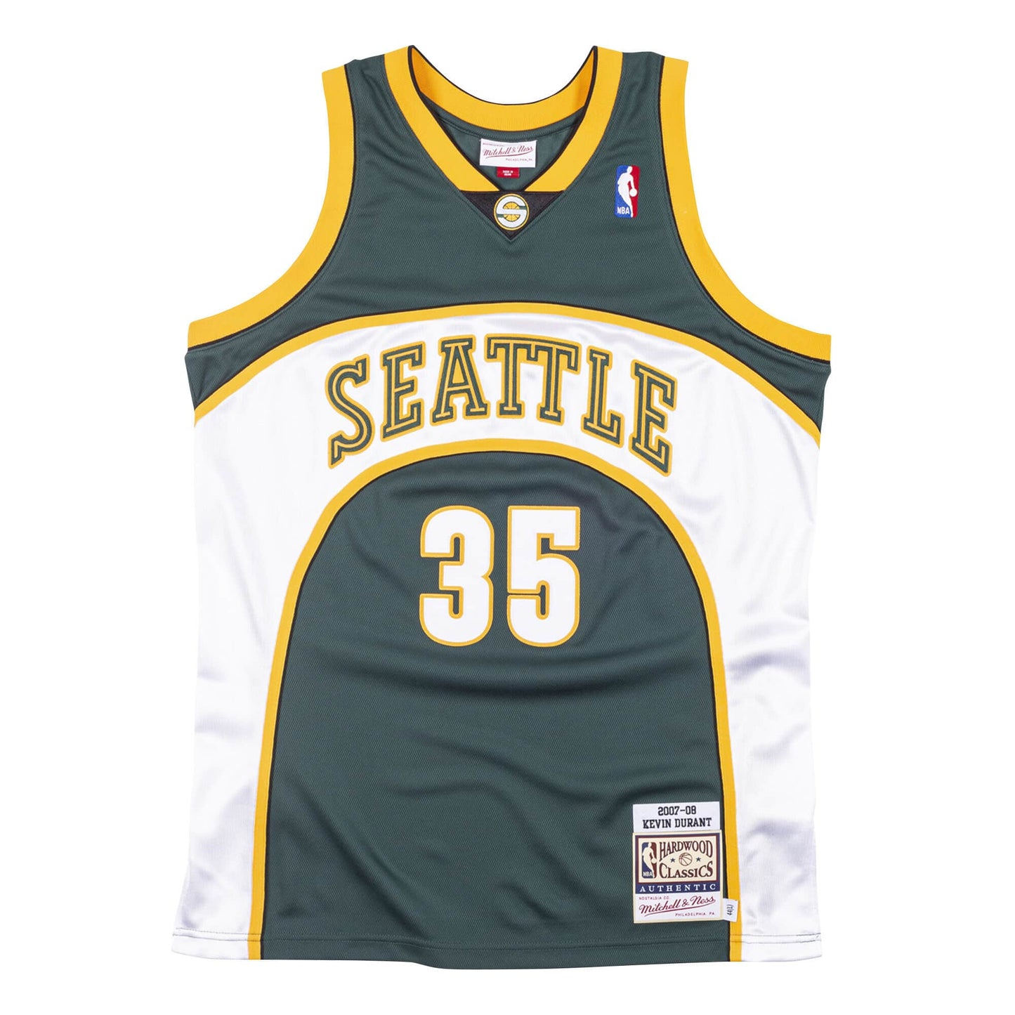 SuperSonics No. 35 dark green 07-08 season Mitchell retro jersey-Kevin Durant basketball jersey product view 1