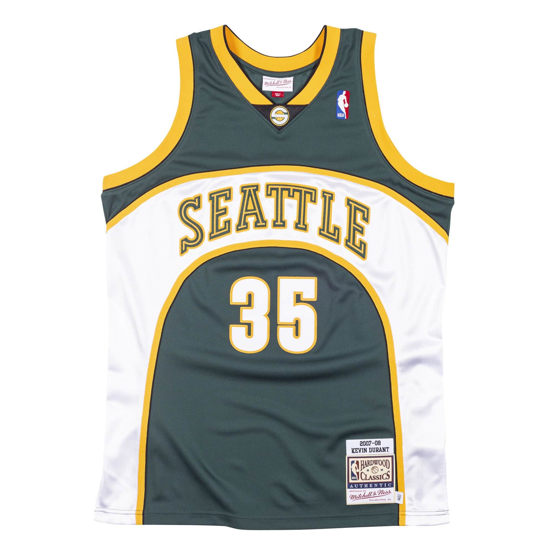 SuperSonics No. 35 dark green 07-08 season Mitchell retro jersey-Kevin Durant basketball jersey product view 1