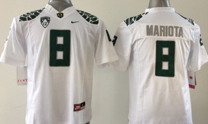 Men's Oregon Ducks Marcus Mariota White Replica Jersey sports jersey product view 1