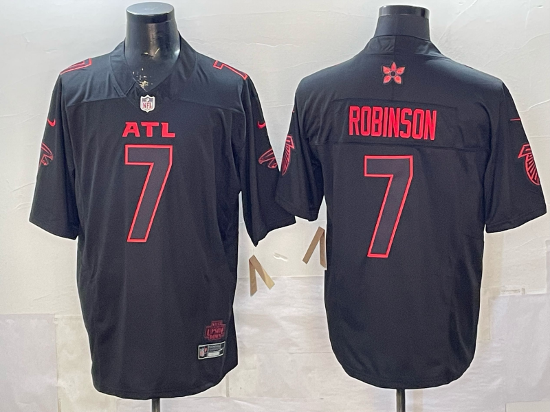 Men's Atlanta Falcons Bijan Robinson Black Game Player Jersey football jersey product view 1
