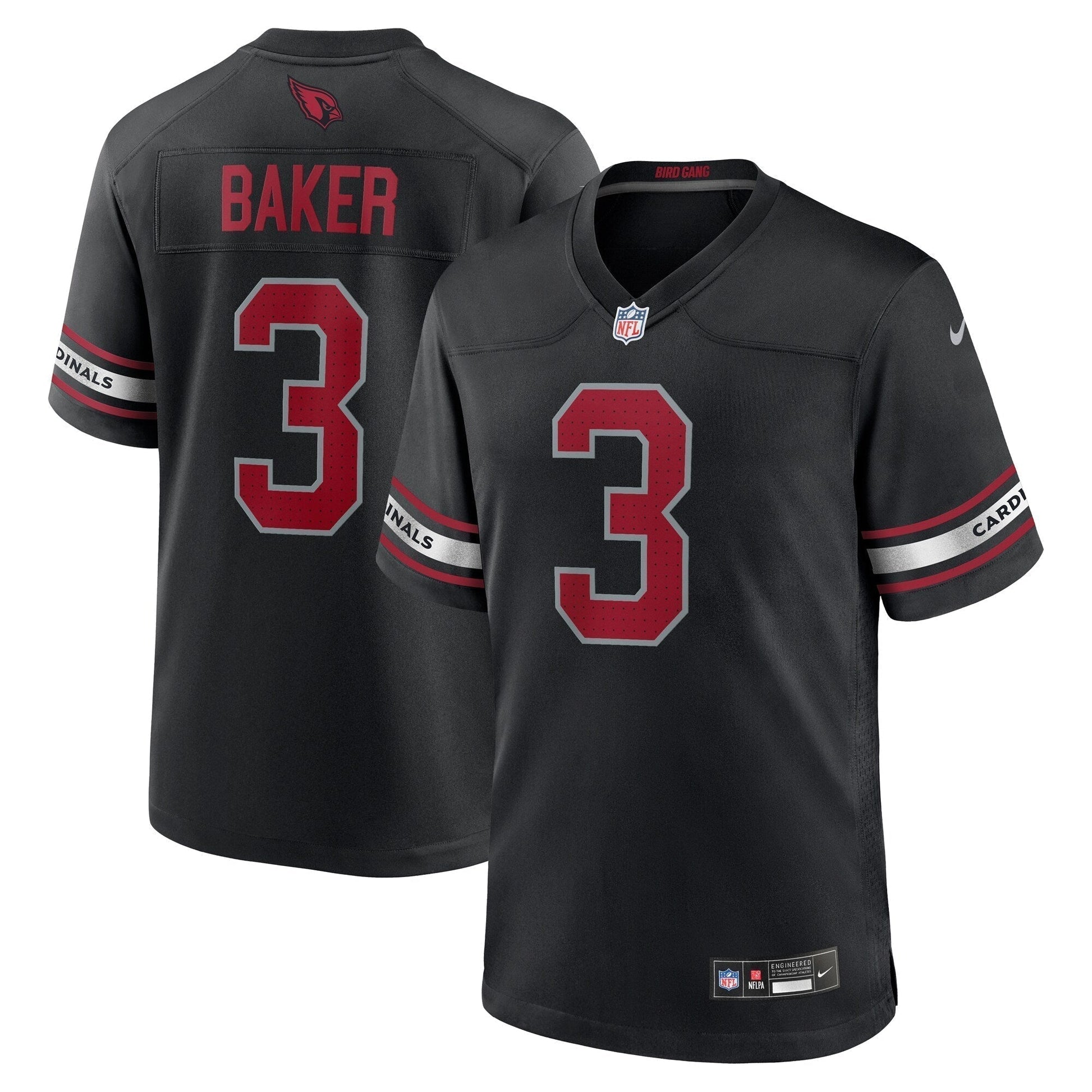 Budda Baker Arizona Cardinals Game Jersey - Black football jersey product view 1