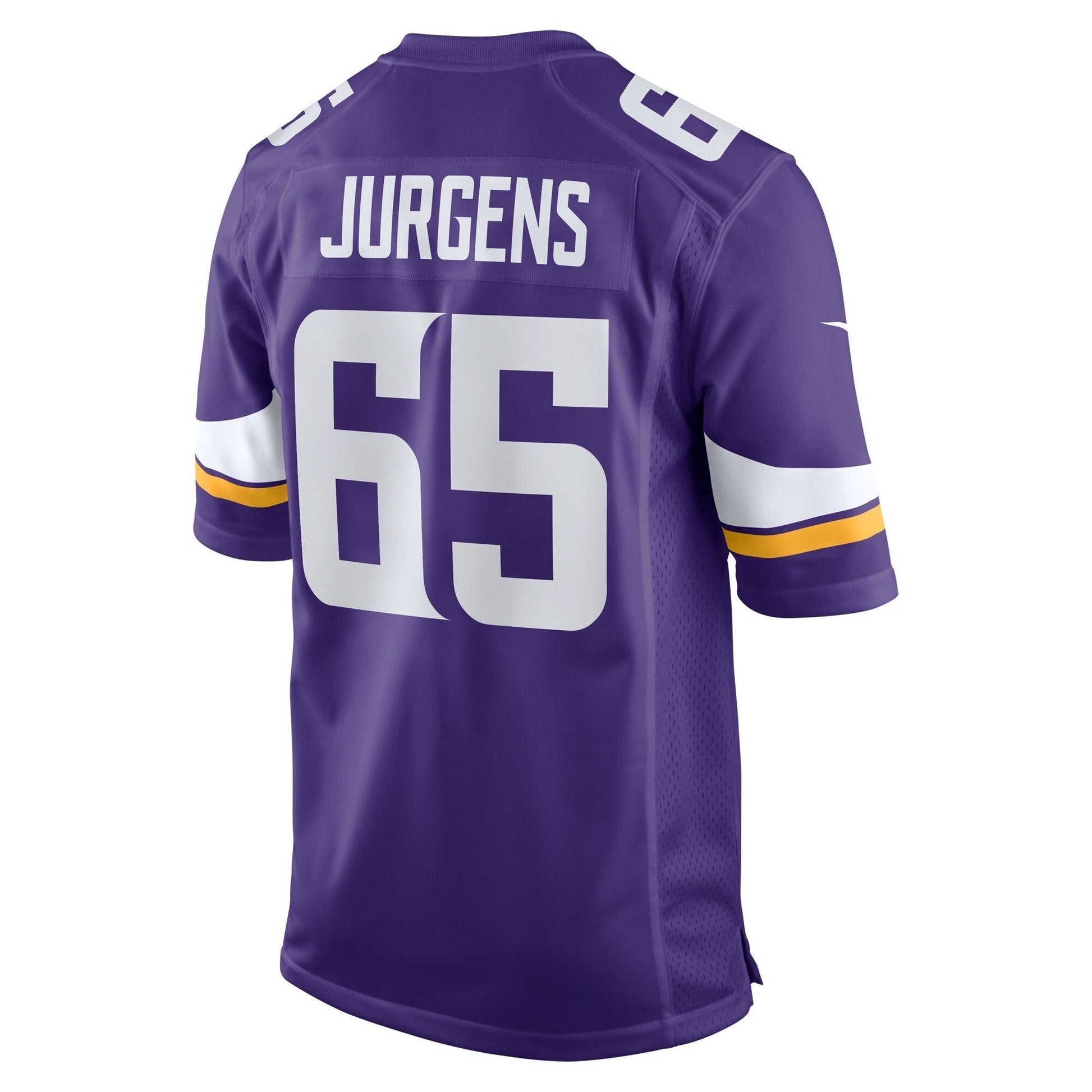 Michael Jurgens Minnesota Vikings Game Jersey - Purple football jersey product view 3
