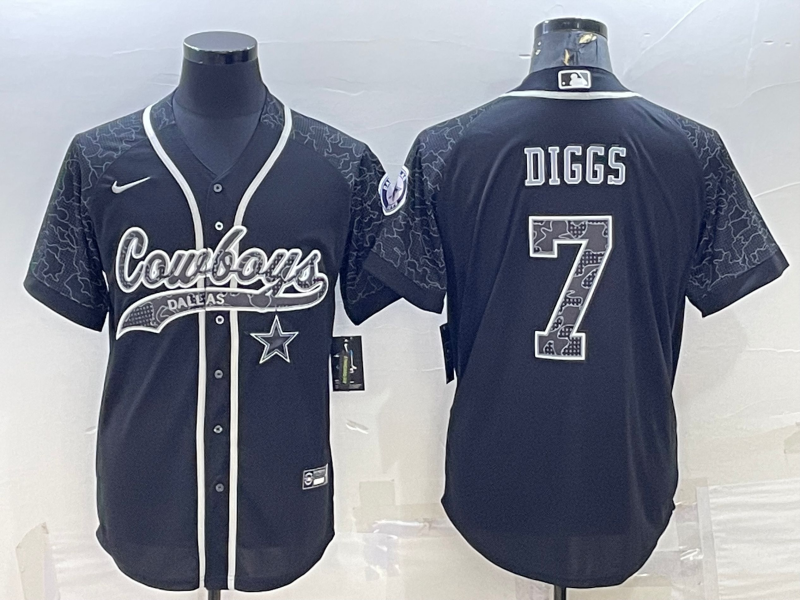 Men's Dallas Cowboys Trevon Diggs Black RFLCTV Limited Jersey Joint Edition football jersey product view 1
