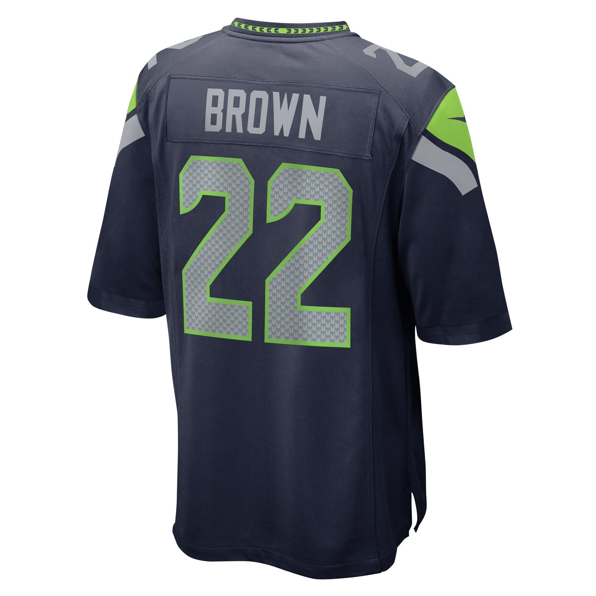 Tre Brown Seattle Seahawks Game Jersey - College Navy football jersey product view 3