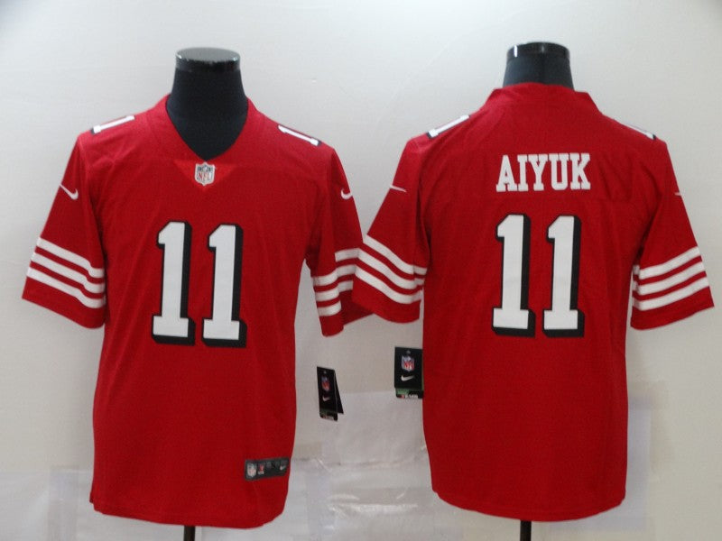 Men's San Francisco 49ers Brandon Aiyuk Red Game Player Jersey football jersey product view 1