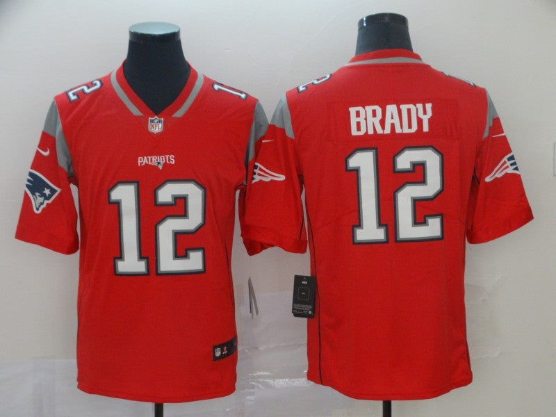 Men's New England Patriots Tom Brady #12 Red Inverted Legend Jersey1 football jersey product view 1