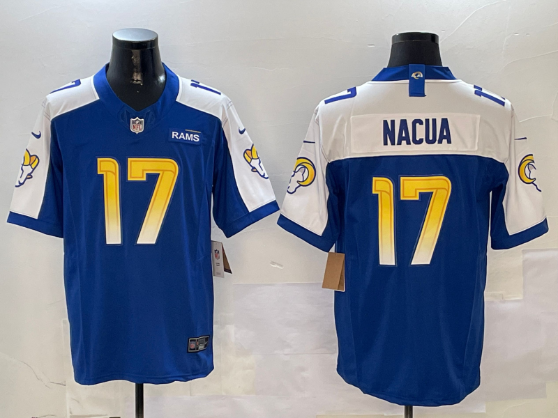 Men's Los Angeles Rams Puka Nacua Royal Vapor F.U.S.E. Limited Jersey football jersey product view 1