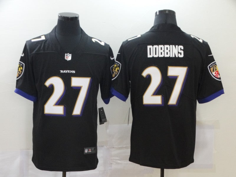 Men's Baltimore Ravens J.K. Dobbins #27 Black Game Jersey1 football jersey product view 1