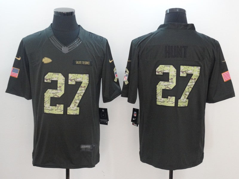 Men's Kansas City Chiefs Karim Hunt #27 Black Game Jersey1 football jersey product view 1
