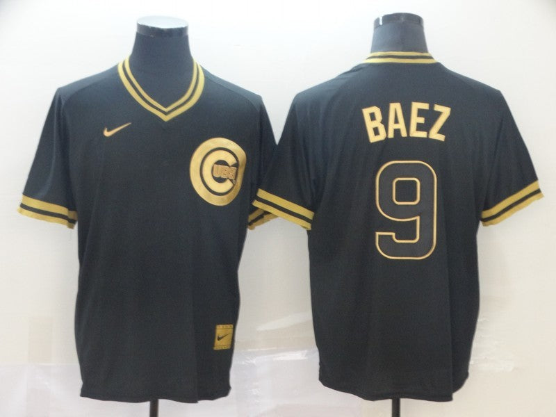 Men's Chicago Cubs Javier Baez Black Replica Player Jersey baseball jersey product view 1