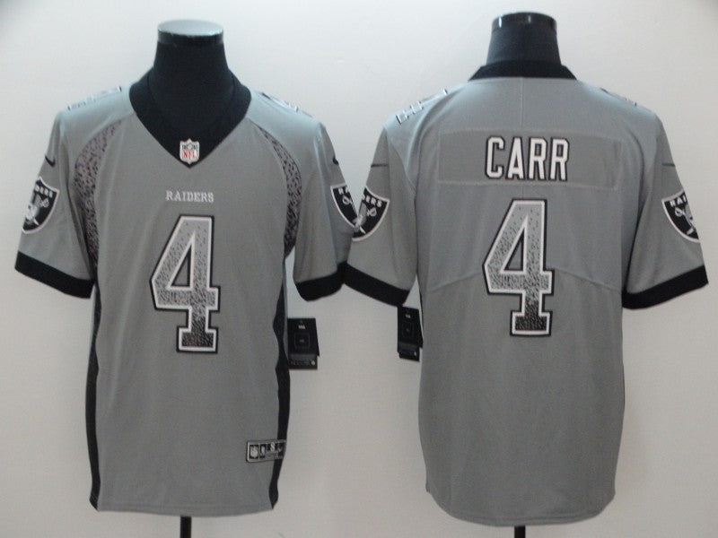 Men's Las Vegas Raiders Derek Carr #4 Gray Game Player Jersey1 football jersey product view 1