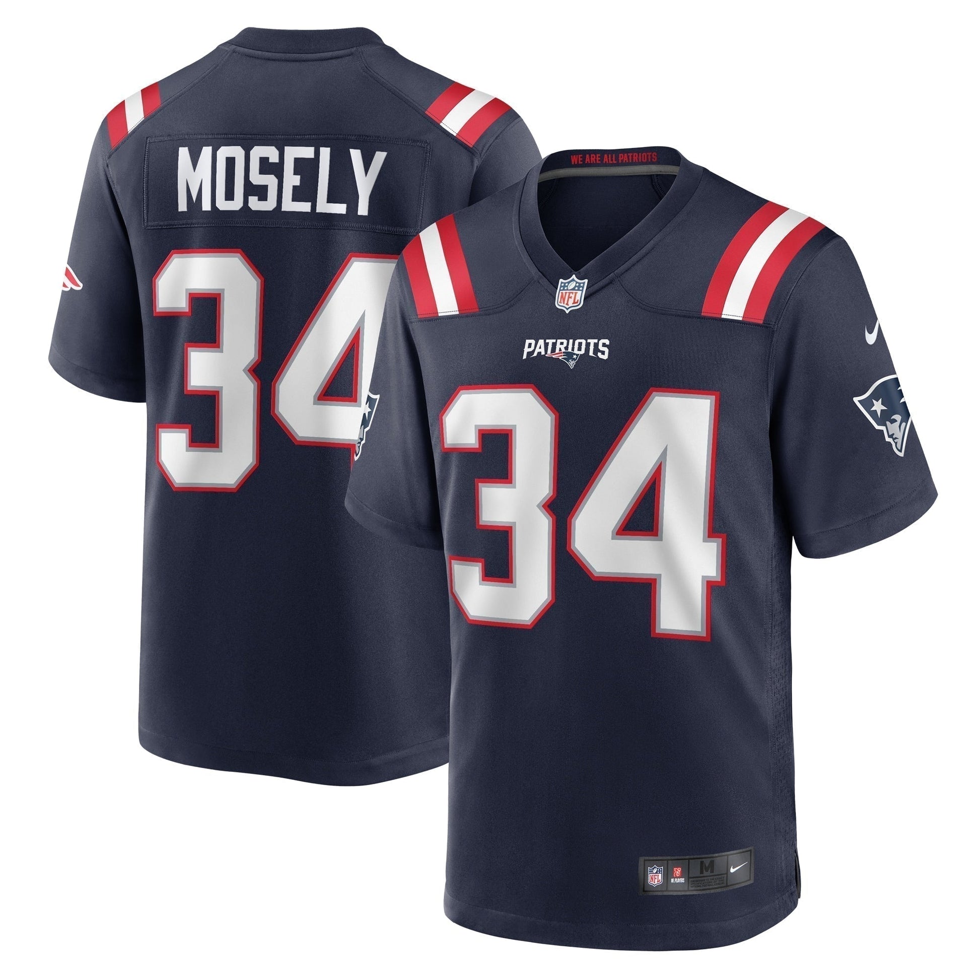 Quandre Mosely New England Patriots Home Game Jersey - Navy football jersey product view 1