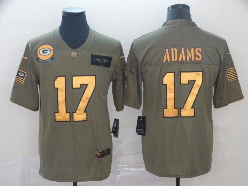 Men's Green Bay Packers Davante Adams #17 Brown Alternate Game Jersey1 football jersey product view 1