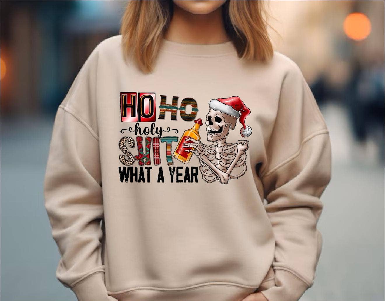 Santa's Skeleton Christmas Sweatshirt Unisex T-shirt, Sweatshirt, Hoodie, Long Sleeve Tee - T-Shirt, Sweatshirt, Hoodie