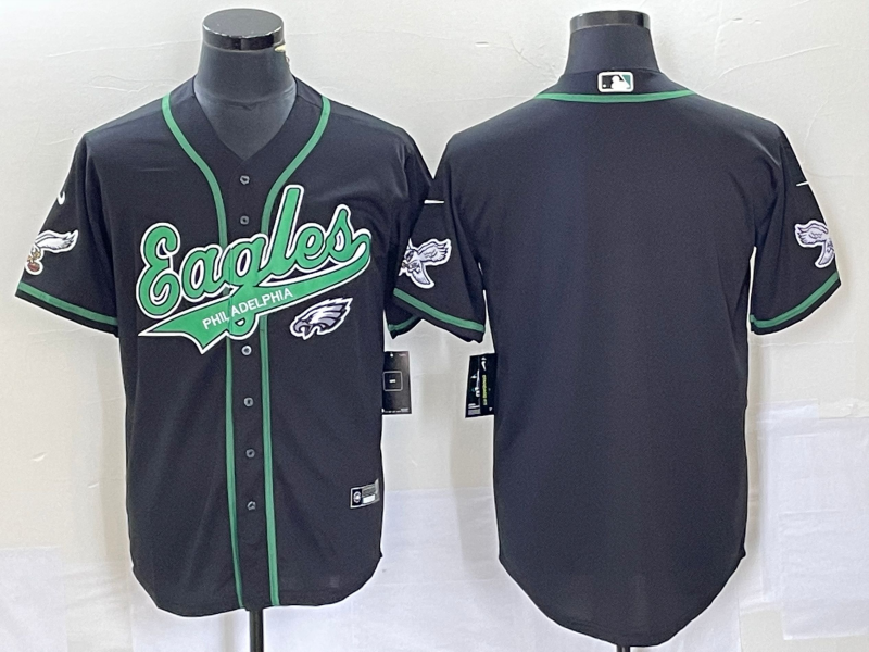 Men's Philadelphia Eagles Black Blank Jersey football jersey product view 1