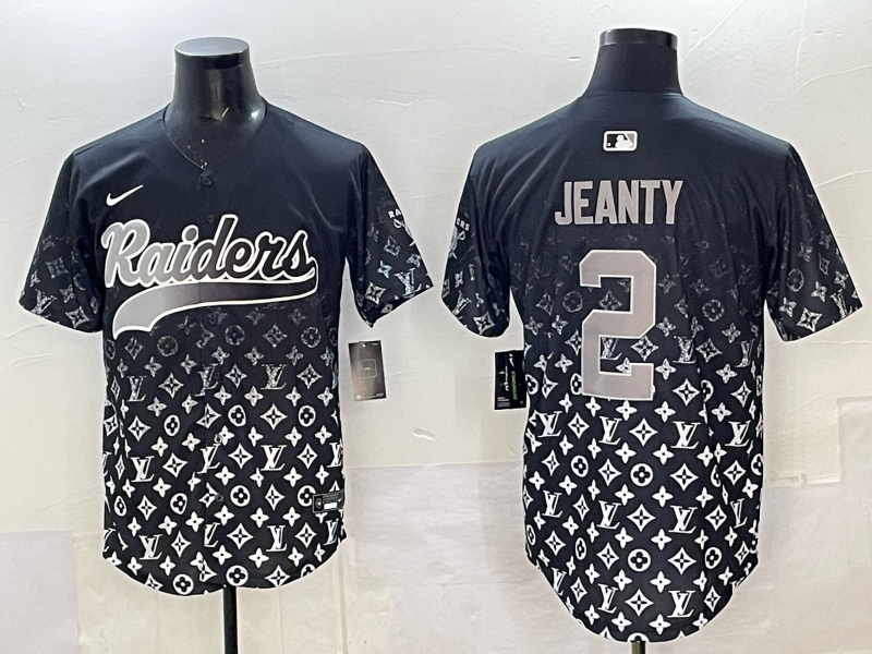 Men's Las Vegas Raiders Ashton Jeanty Black Team Player Game Jersey football jersey product view 1