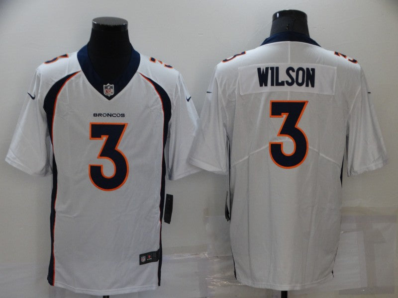 Men's Denver Broncos Russell Wilson #3 White Game Jersey1 football jersey product view 1