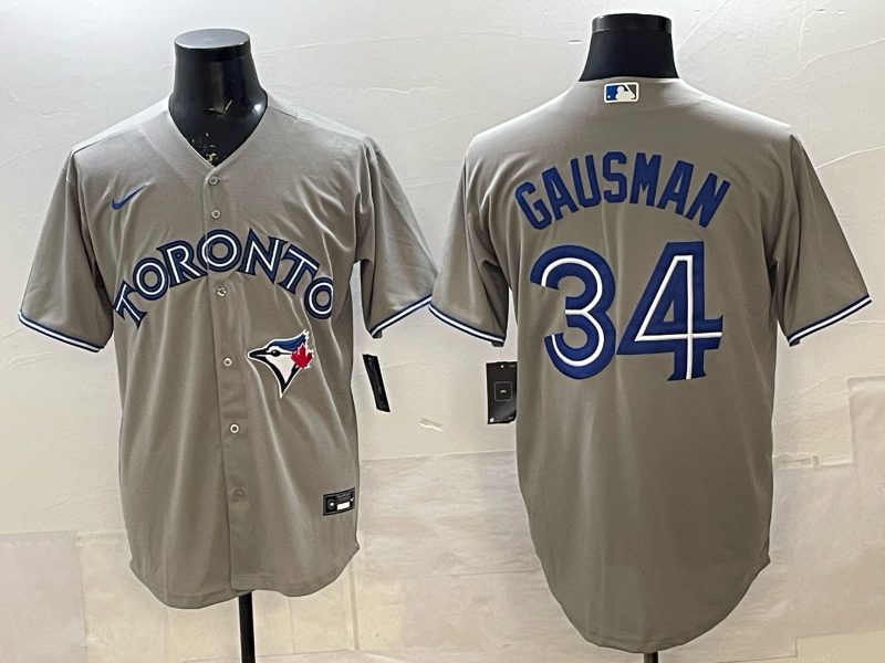 Men's Toronto Blue Jays Kevin Gausman Gray Player Jersey baseball jersey product view 1