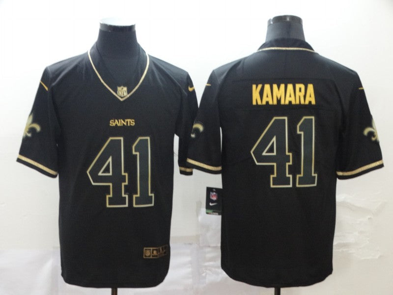 Men's New Orleans Saints Alvin Kamara #41 Black Player Jersey1 football jersey product view 1