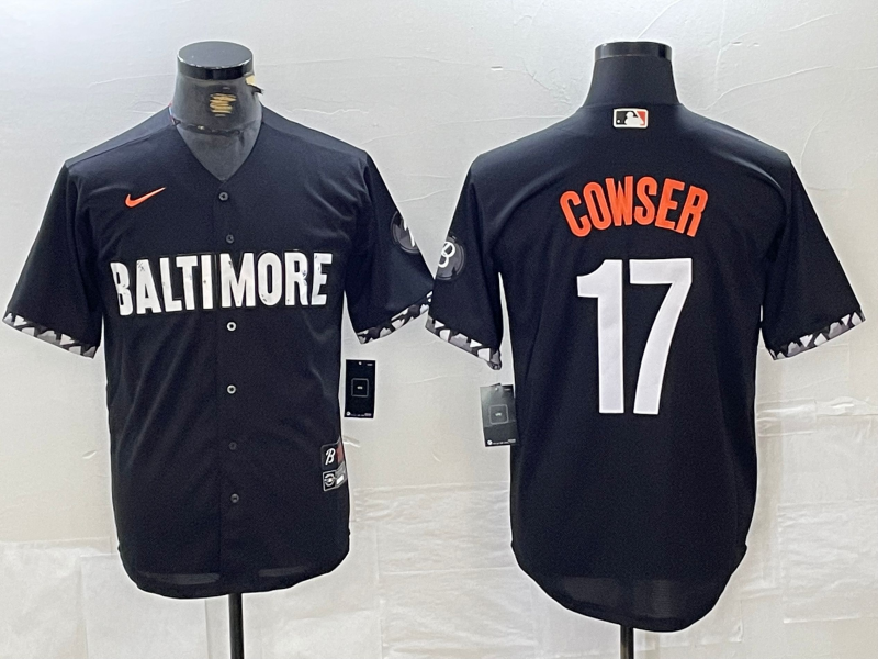 Men's Baltimore Orioles Colton Cowser Black City Connect Replica Player Jersey baseball jersey product view 1