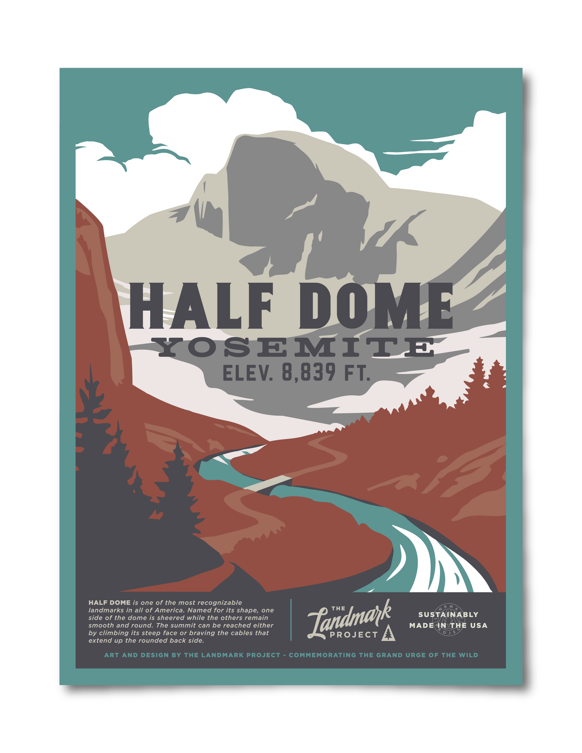 Half Dome Poster Unisex T-shirt, Sweatshirt, Hoodie, Long Sleeve Tee - T-Shirt, Sweatshirt, Hoodie
