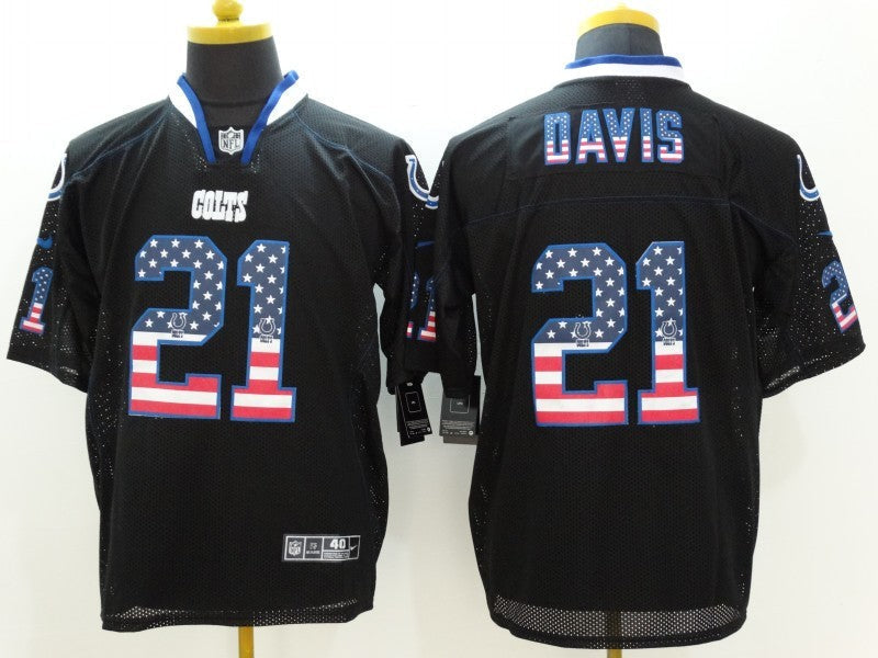 Men's Indianapolis Colts Vontae Davis #21 Black Game Jersey1 football jersey product view 1