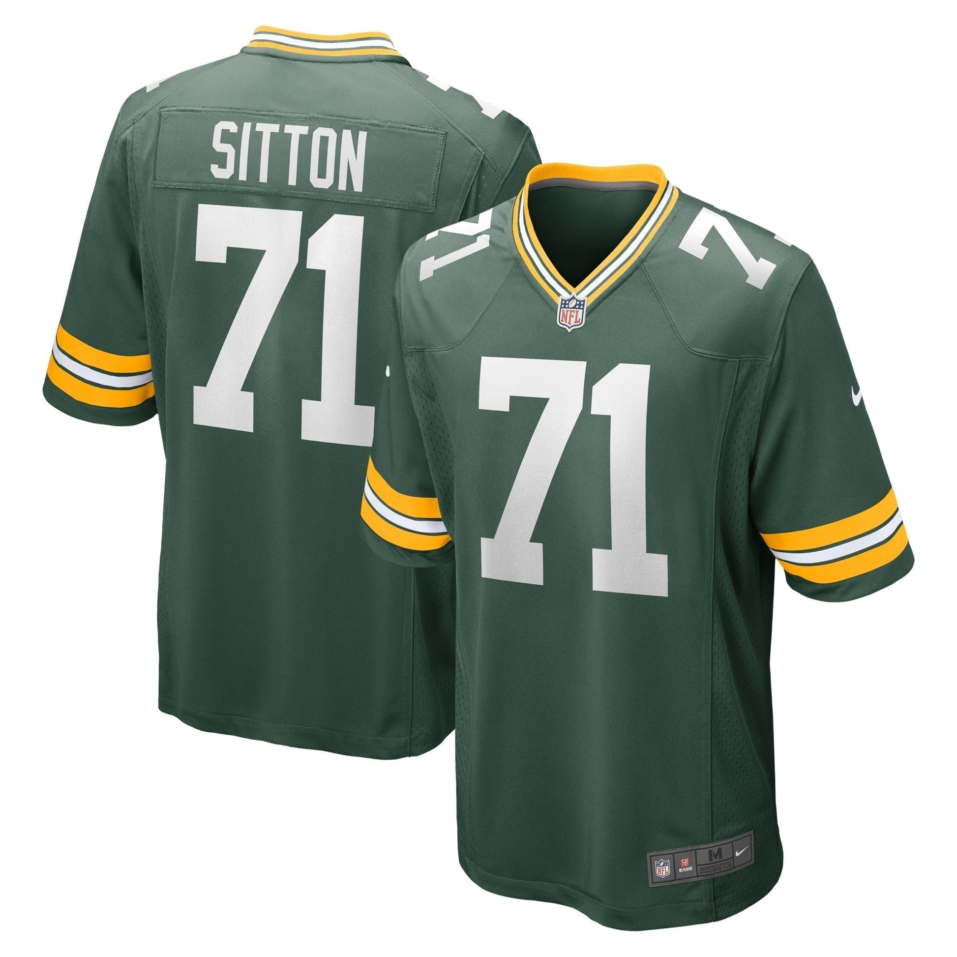 Josh Sitton Green Bay Packers Retired Game Jersey - Green football jersey product view 1