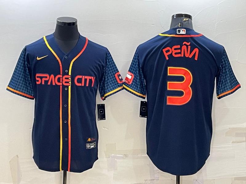 Men's Houston Astros Jeremy Pena Navy 2022 City Connect Replica Player Jersey baseball jersey product view 1
