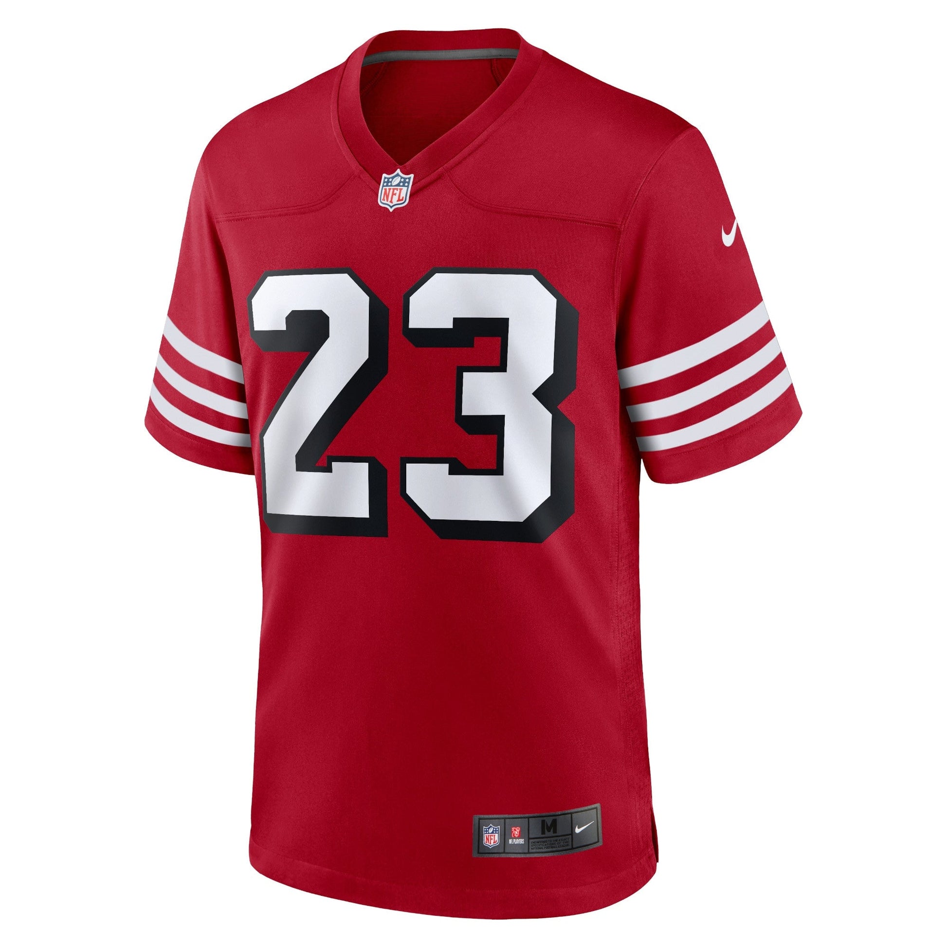 Christian McCaffrey San Francisco 49ers Alternate Game Jersey - Scarlet football jersey product view 2