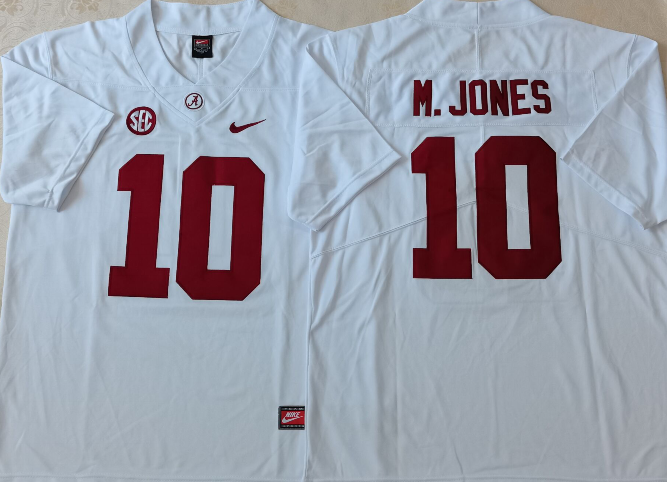 Men's Alabama Crimson Tide Mac Jones White Player Game Jersey sports jersey product view 1
