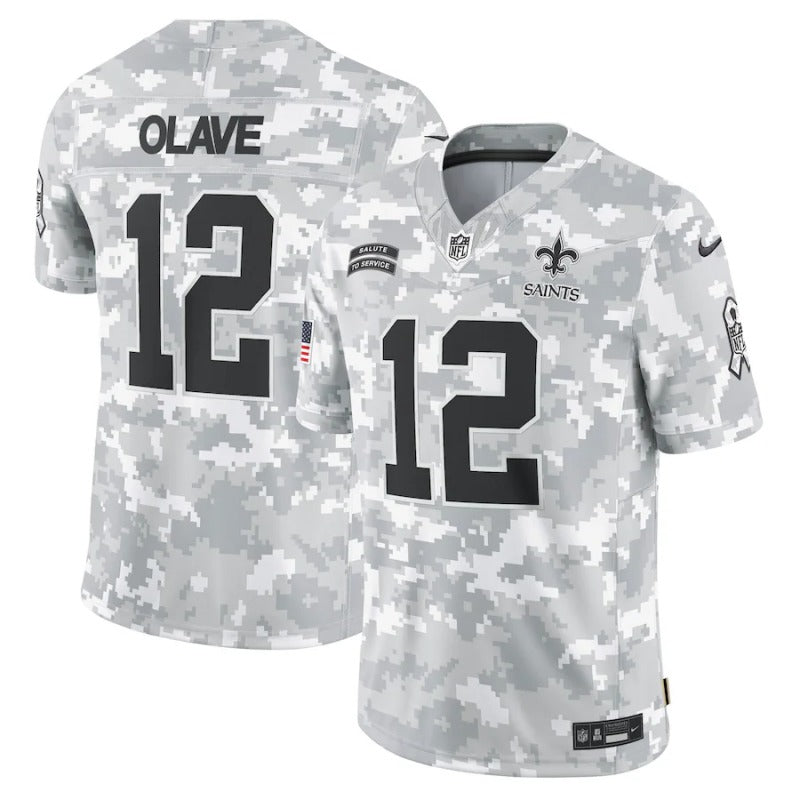 Chris Olave New Orleans Saints Salute To Service 2024 Jersey football jersey product view 1