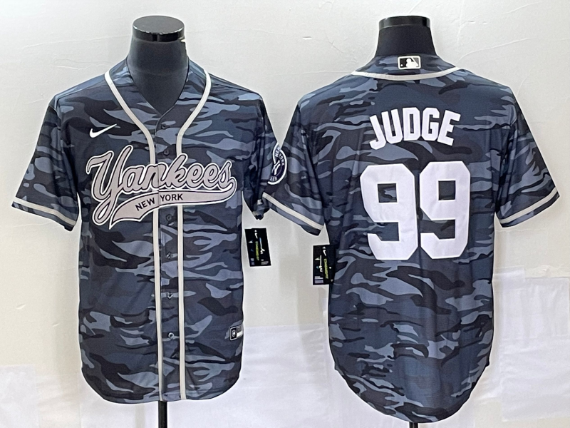 Men's New York Yankees Aaron Judge Grey Camouflage Player Jersey Joint Edition baseball jersey product view 1