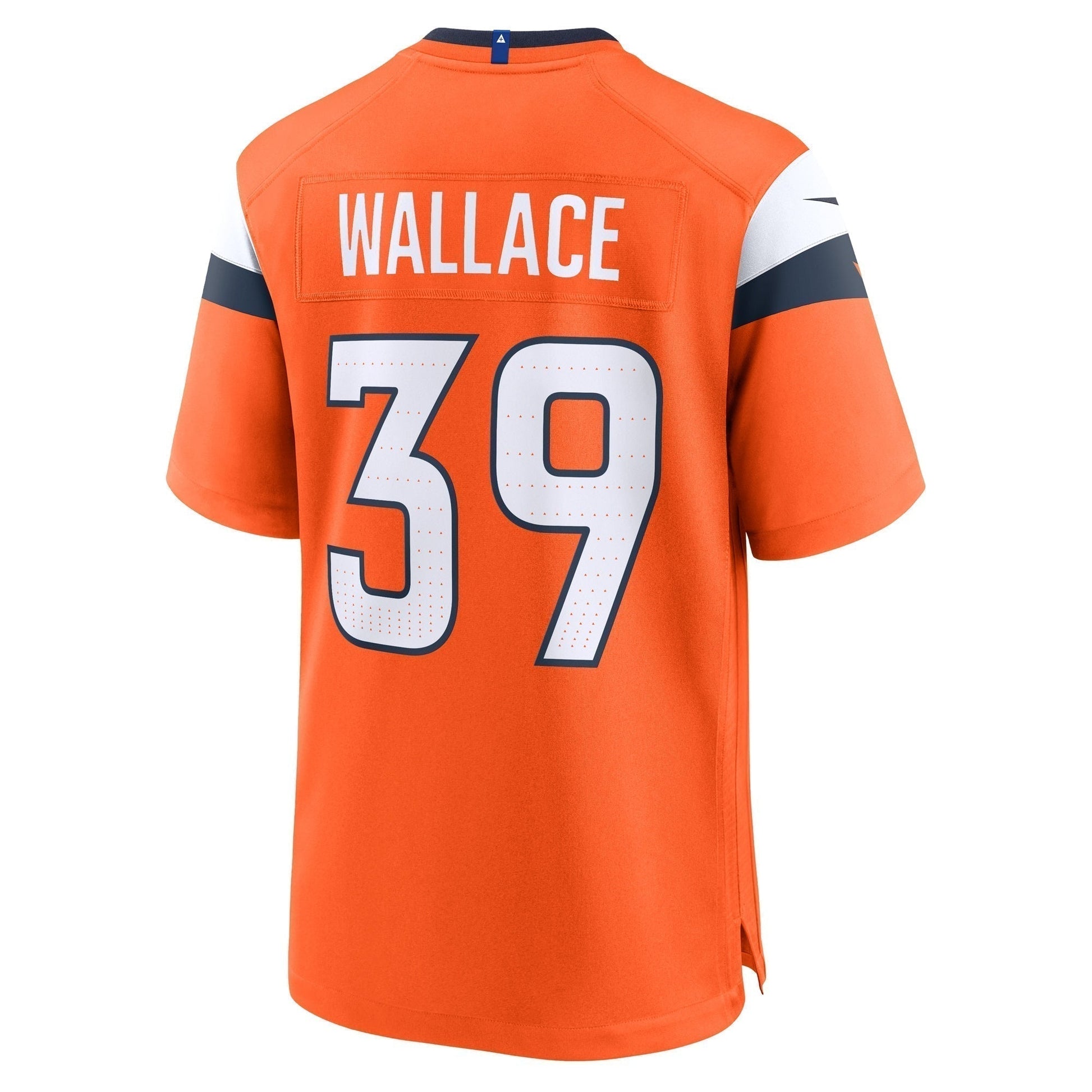 Levi Wallace Denver Broncos Team Game Jersey - Orange football jersey product view 3