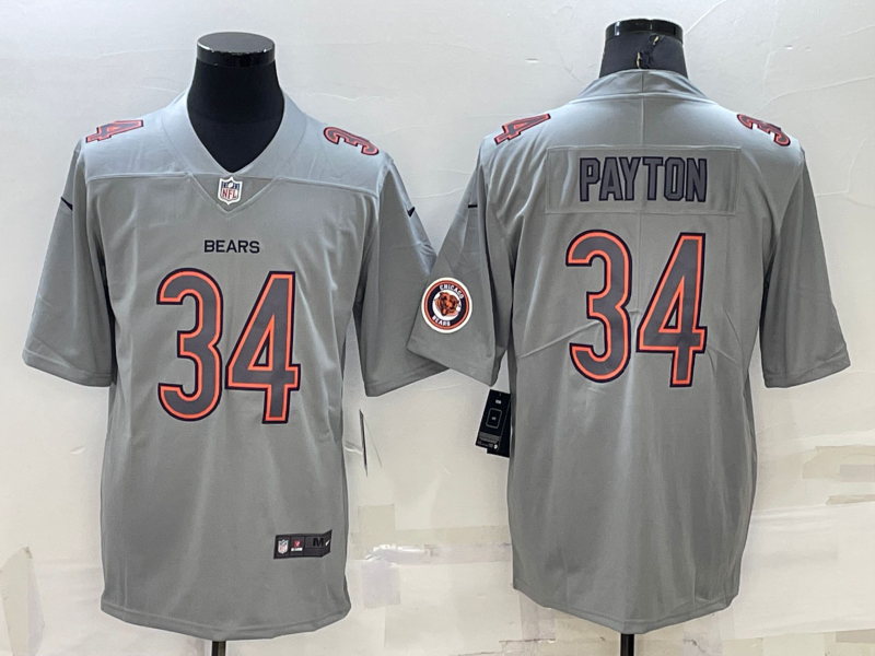 Men's Chicago Bears Walter Payton #34 Gray Atmosphere Fashion Game Jersey1 football jersey product view 1