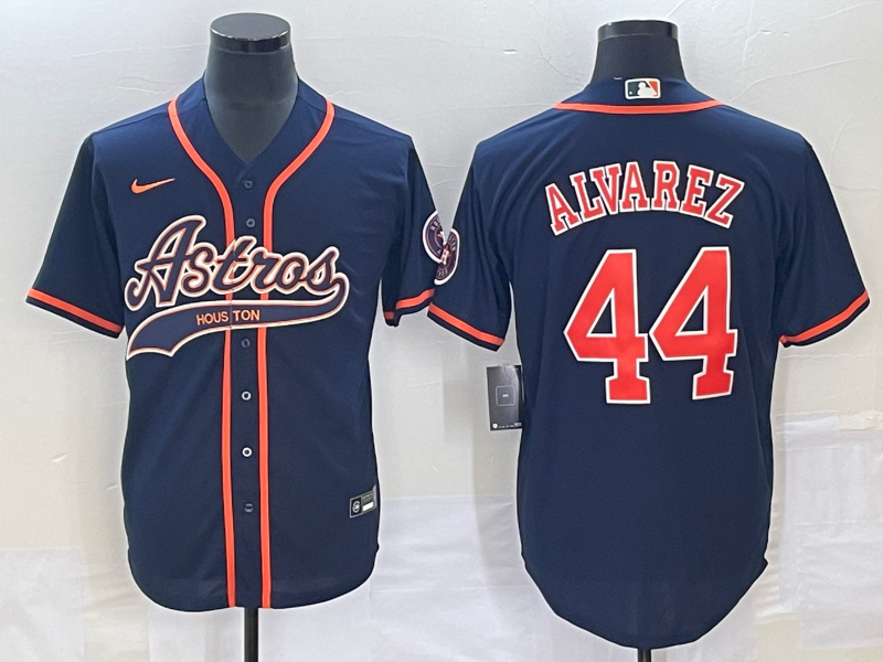 Men's Houston Astros Yordan Alvarez #44 Navy Replica Jersey1 Joint Edition baseball jersey product view 1