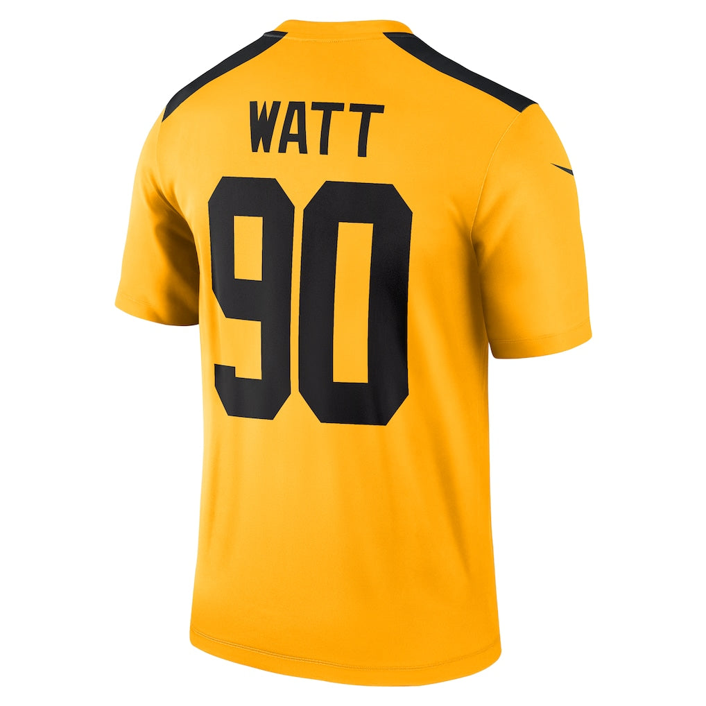 P.Steelers #90 T.J. Watt Gold Alternate 1933 Throwback Legend Player Performance Top Jersey football jersey product view 1