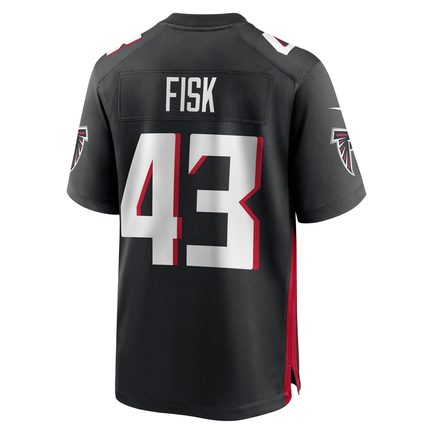 Tucker Fisk Atlanta Falcons Game Jersey - Black football jersey product view 3