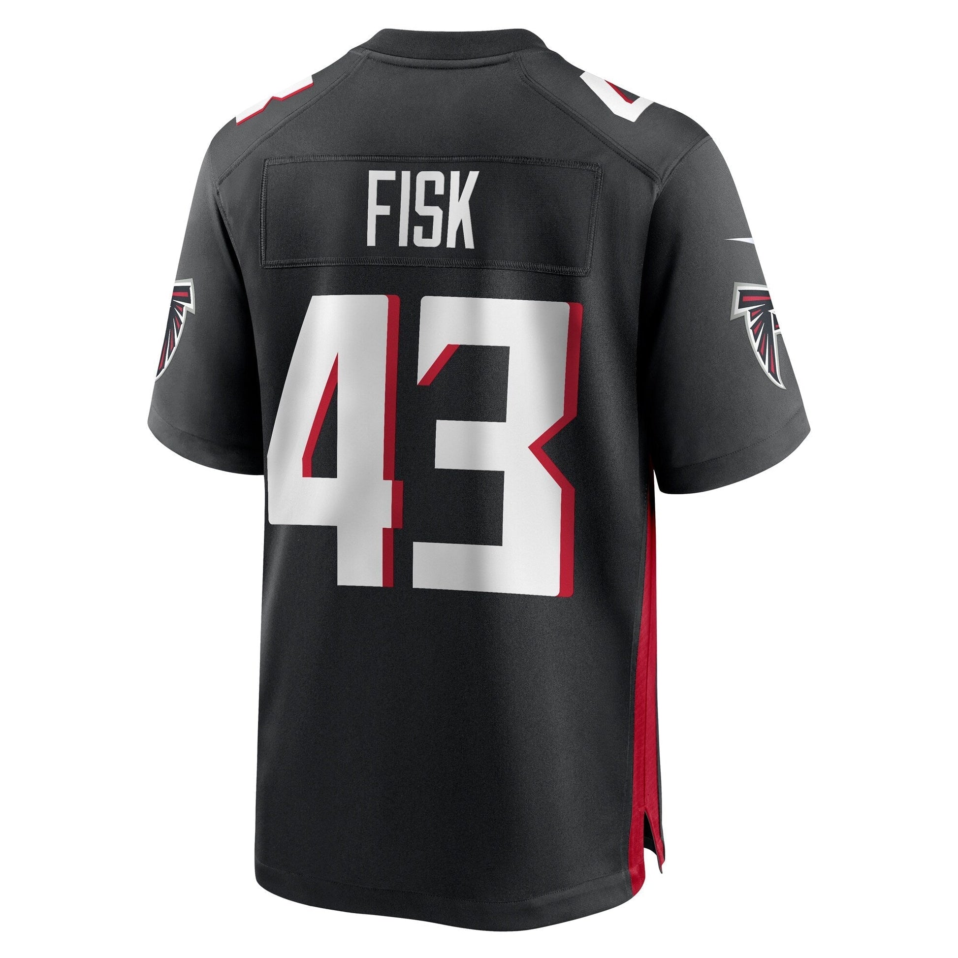 Tucker Fisk Atlanta Falcons Game Jersey - Black football jersey product view 3
