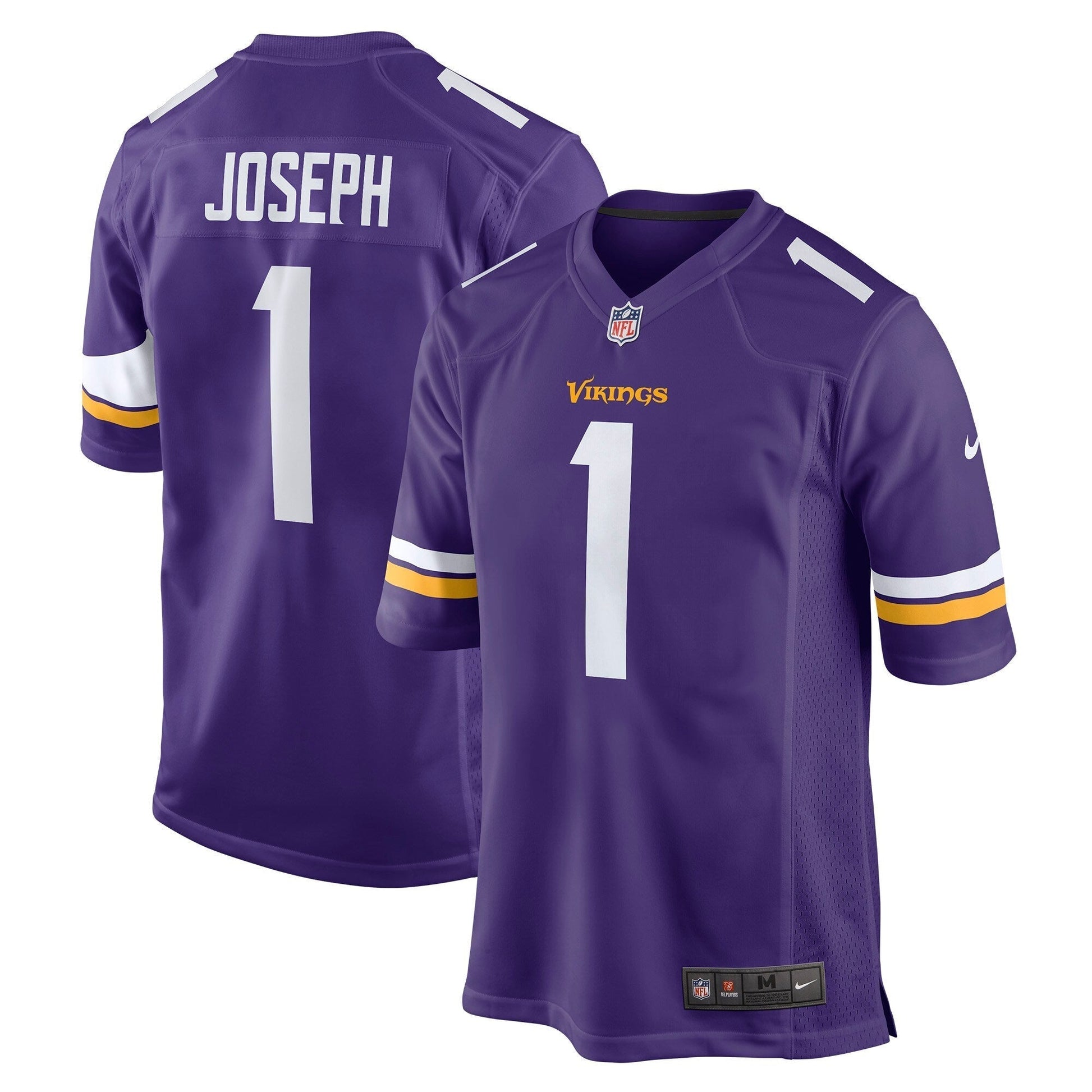 Greg Joseph Minnesota Vikings Game Jersey - Purple football jersey product view 1