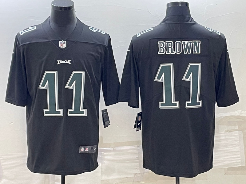 Men's Philadelphia Eagles A.J. Brown Black Fashion Game Jersey football jersey product view 1