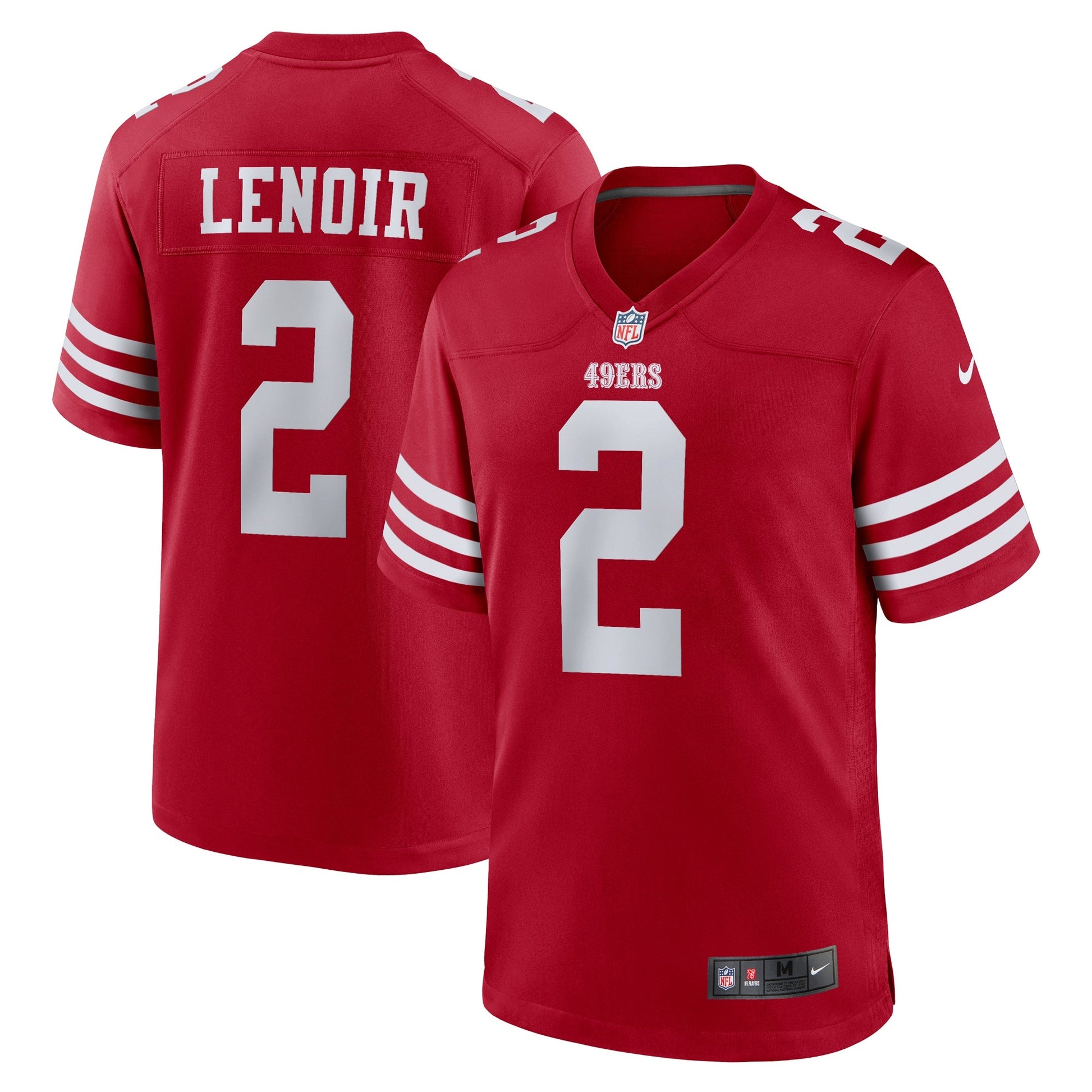 Deommodore Lenoir San Francisco 49ers Game Jersey - Scarlet football jersey product view 1