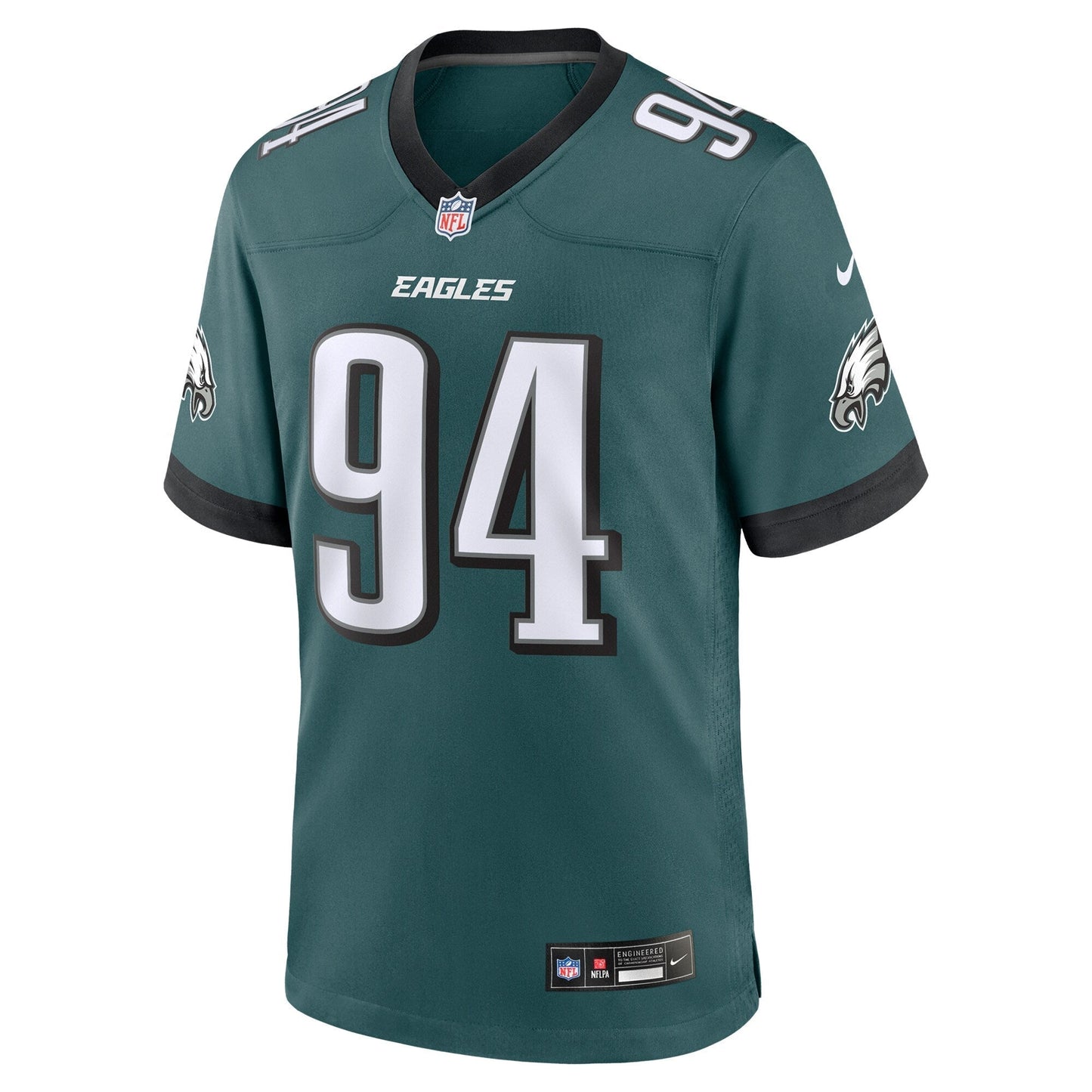 Byron Young Philadelphia Eagles Team Game Jersey - Midnight Green football jersey product view 2