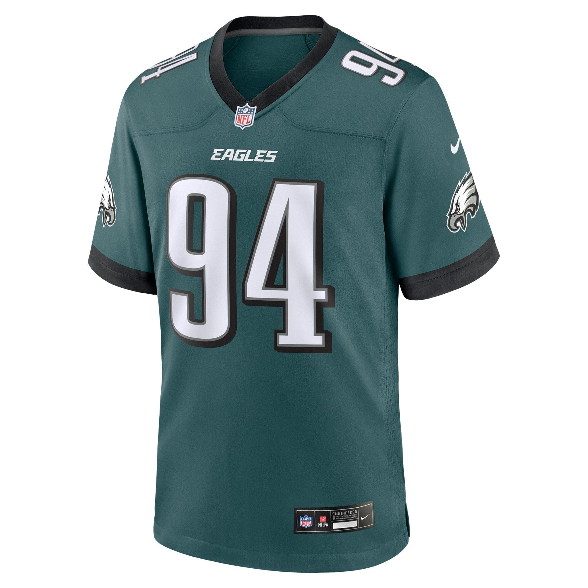 Byron Young Philadelphia Eagles Team Game Jersey - Midnight Green football jersey product view 2