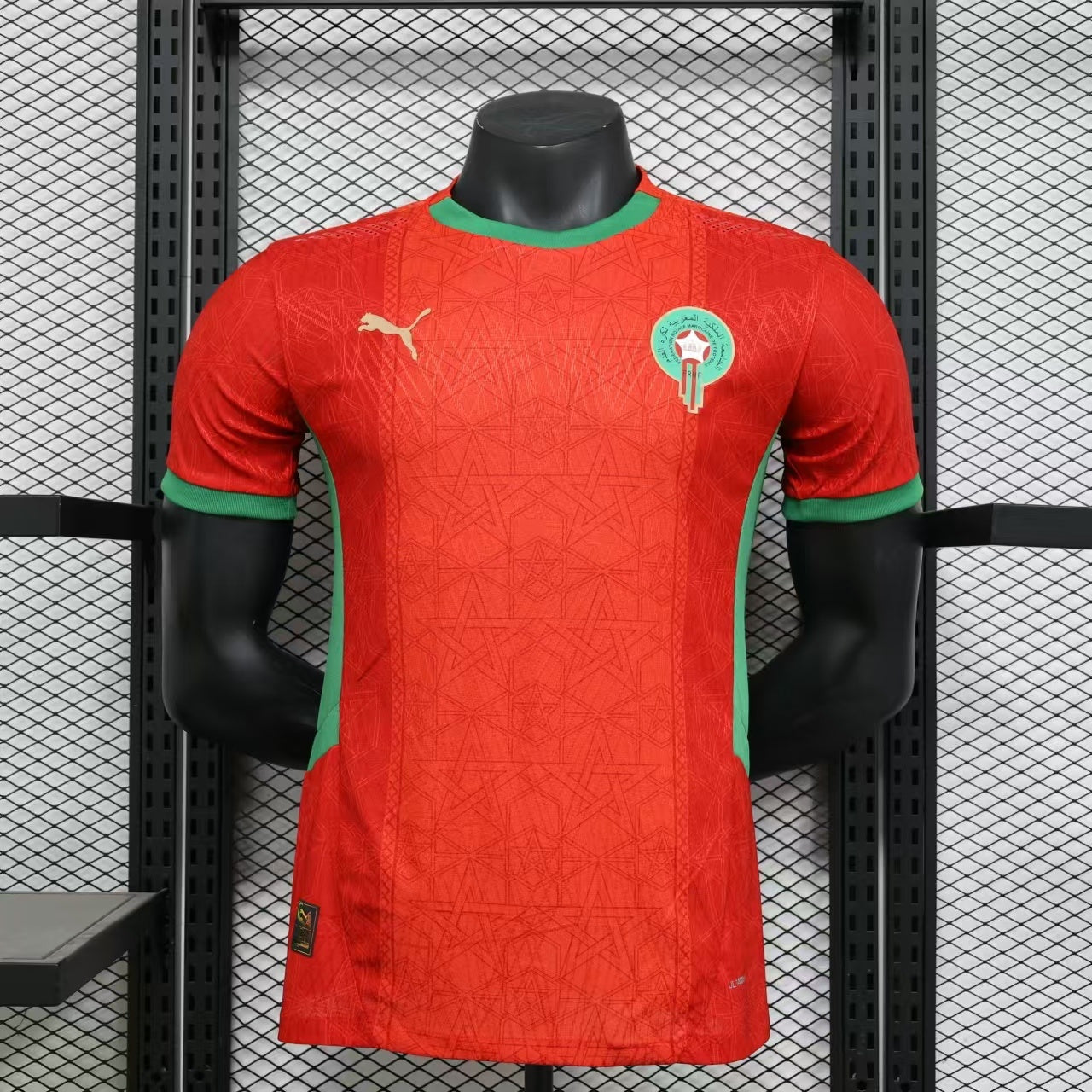 2026 Perforated Morocco Home Red Player Edition Jersey sports jersey product view 1