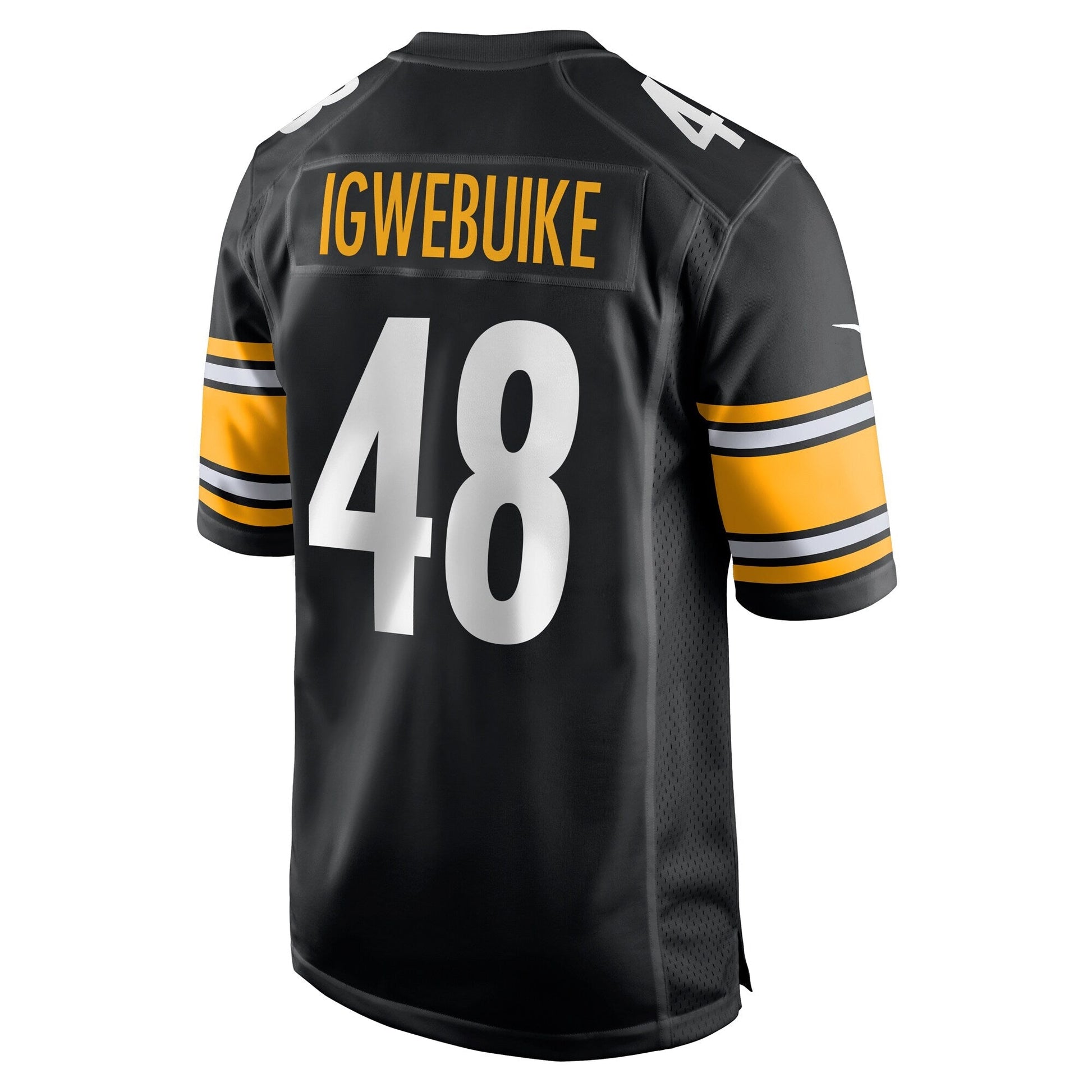 Godwin Igwebuike Pittsburgh Steelers Game Jersey - Black football jersey product view 3