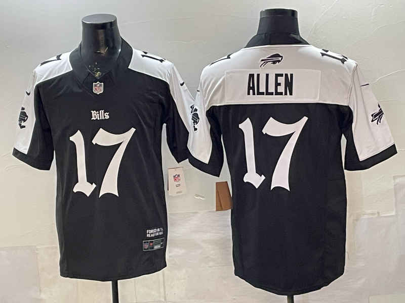 Men's Buffalo Bills Josh Allen Black Team Game Player Jersey football jersey product view 1